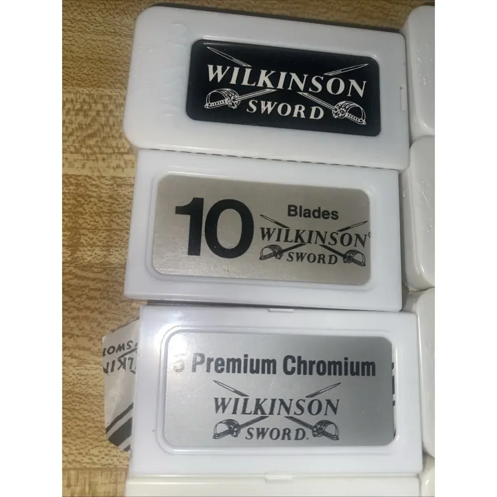 New Lot Of 10 Boxes Wilkinson Sword Bonded Vintage Razor Blades Made In England